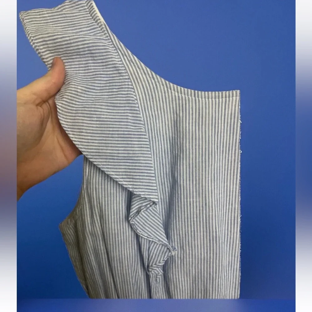 J. Crew Blue Striped Midi Dress